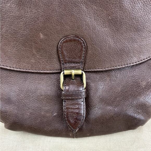 Fat Face Brown Soft Pebble Leather Cross Body Purse Saddle Bag - Picture 2 of 7